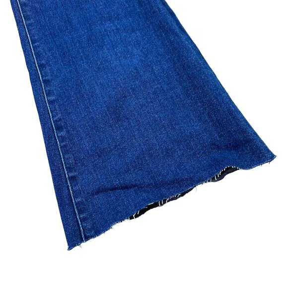 MOTHER The Weekender Sweet Lime Flared Denim Jeans CUT OFF FLAWED - Picture 3 of 9